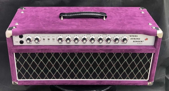 China Custom Grand Tube Amplifier Head Steel String Singer SSS 100 in Purple Color 5881*4 12ax7*4 12at7*1 supplier