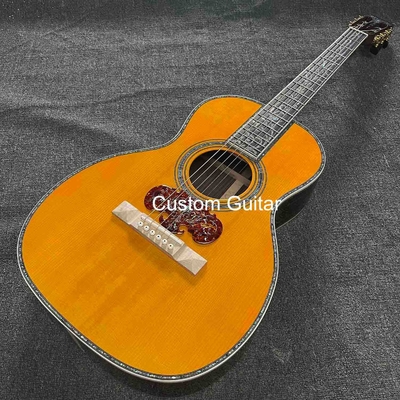 China 2023 New Martin style OOO Body Solid Rosewood Back Side Acoustic Guitar Abalone Binding supplier