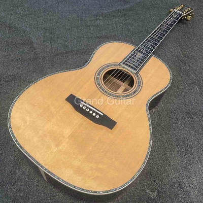 China AAAA handmade OOO shape all Solid ebony wood acoustic electric guitar supplier