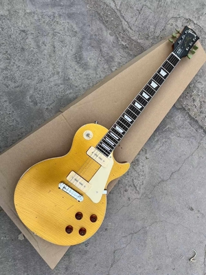 China Custom GB Les Paul LP Style Electric Guitar with Mahogany Gold Body Maple Neck Customized Guitar supplier