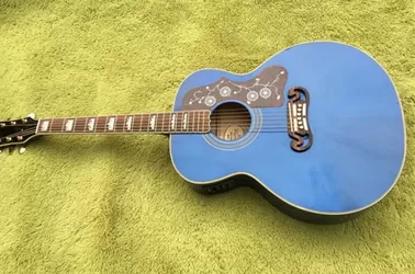China 2018 Chibson G200 acoustic guitar transparent blue GB G200 electric acoustic presys blend Mic guitar Jumbo GB200 supplier
