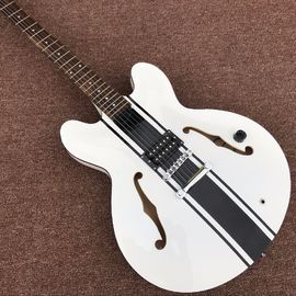 China Hollow body JAZZ electric guitar with white top supplier