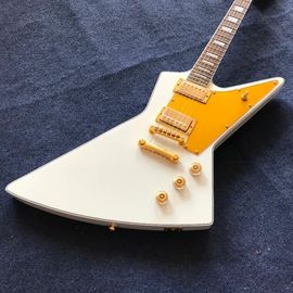 China Wholesale Custom shop White Explorer shape Electric Guitar , gold color hardware supplier