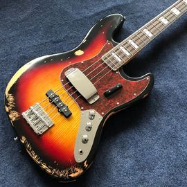 China Hot sell 1959 relic Jazz bass basswood body with 4 strings electric bass in sunburst color supplier