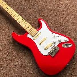 China Good quality Malmsteen Scalloped maple fretboard Big Head ST 6 string electric guitarra,red color supplier