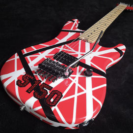 China 5150 Striped Series Red/Black/White, Maple fingerboard, Floyd Rose Locking Tremol Wolfgang Eddie Van Halen style guitar supplier