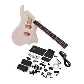 China Unfinished DIY Electric Guitar Kit Basswood Body Maple Guitar Neck Rosewood Fingerboard supplier