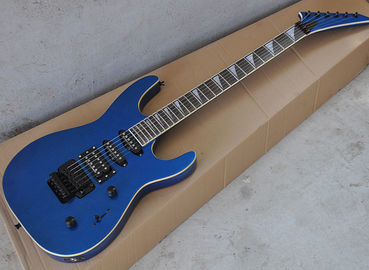 China Metallic Blue Set In JS Electric Guitar with Floyd Rose,24 Frets,White binding Body supplier