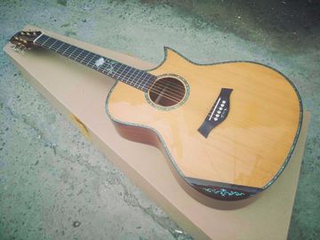 China Custom guitar soundhole EQ AAAA all solid single cutaway custom cocobolo wood acoustic electric guitar supplier