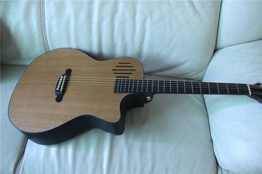 China All solid wood 14th guitar customized acoustic electric guitar in satin finishing supplier