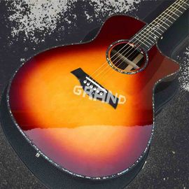 China Real abalone sunburst 916 classic acoustic guitar,Solid Spruce top,Ebony fingerboard supplier