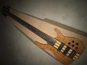 China 5 Strings Ken bass Smith bass Golden Hardware with Active pickup Burl Top &amp; Back electric guitar Bass supplier