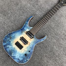 China 7 strings Mayones blue burst electric Guitar Ebony Fretboard locking Tuners Bolt-on OM logo mayones Duvell electric guit supplier