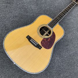 China All Real Abalone D style acoustic guitar,Ebony fingerboard OEM custom 41 inches Solid spruce top Guitar Free shipping supplier