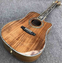 China Aablone Tree life Cutaway Koa wood acoustic guitar 41 inch Ebony fingerboard Solid koa guitar supplier