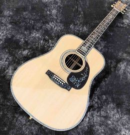 China D style 41 inch solid spruce deluxe Abalone inlay acoustic guitar supplier