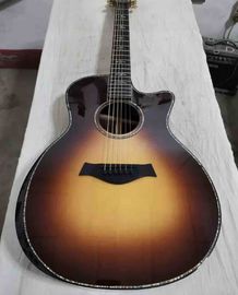 China 41&quot; Custom Shop Tobacco Burst AAAA All Solid Handmade Gotoh tuner Peg Abalone Cutaway 914F Acoustic Guitar supplier