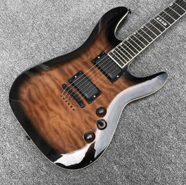 China ES Solid Body Brown Burst Maple Top 6 Strings Electric Guitar with Black Hardware supplier