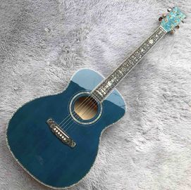 China Solid Spruce Top Abalone OM Style Acoustic Guitar with Burst Maple Body Ebony Fingerboard supplier