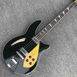 China Bass guitar, Blackish green 4 strings rich electric bass guitar,Fishbone binding Chrome hardware,Free shipping supplier
