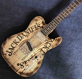 China Natural Wood Color Roasted Coke Electric Guitar supplier