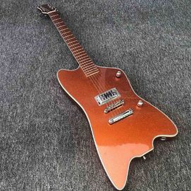 China High quality electric guitar with Metallic orange gold dust paint on all parts front and back including fretboard Single supplier
