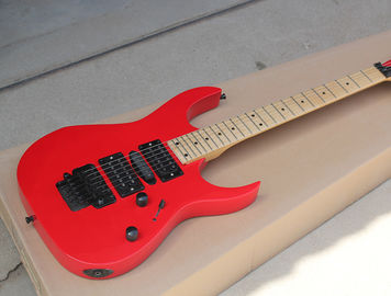 China Factory Custom Red Body Electric Guitar with Floyd Rose,HSH Pickups,Black Dots Fret Inlay,Black Hardwares supplier