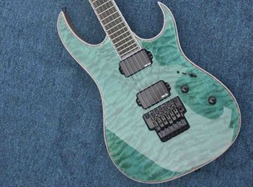 China Factory Custom Green electric guitar body black hardware mahogany body neck rosewood back side fingerboard supplier