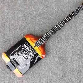 China Custom Shop 4 Strings Jack Electric Guitar Ebony Fretboard Bottle Body Electric Bass Guitar in Black Hardware supplier