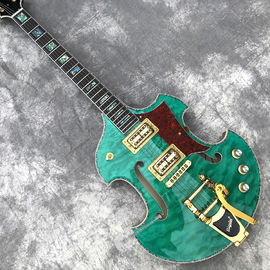 China 2020 Custom Semi-Hollow High Quality Green Customizable Logo and Shape Electric Guitar supplier