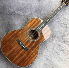China 39 Inch OOO KOA Wood Acoustic Guitar Ebony Fingerboard Abalone Inlay With Pickup Electronic supplier
