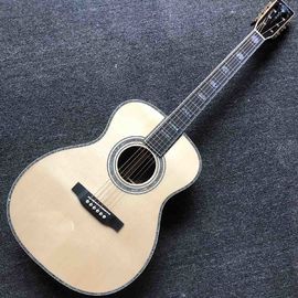 China Custom OM Body Solid Europe Spruce Top Ebony Fingerboard Rosewood Back Side Abalone Binding Classic Acoustic Guitar supplier