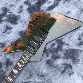 China Custom Water Transfer Flamed Pattern Cover Electric Guitar for Iban supplier