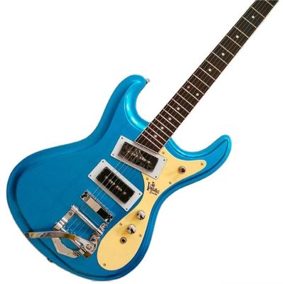 China Custom JR The Ventures Guitar Mosrite Model Metallic Electric Guitar in Blue supplier