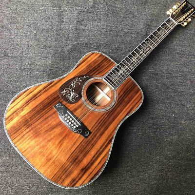 China Custom KOA 12 Strings Left Handed KOA Wood Acoustic Guitar supplier