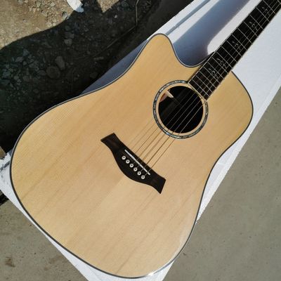 China Custom Left Handed 814c Folk Acoustic Electric Guitar Natural Color supplier
