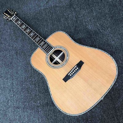 China Custom AAAA All Solid Cedar Wood Dreadnought 41&quot; Professional Customized Acoustic Guitar with Tuner Made in Taiwan supplier