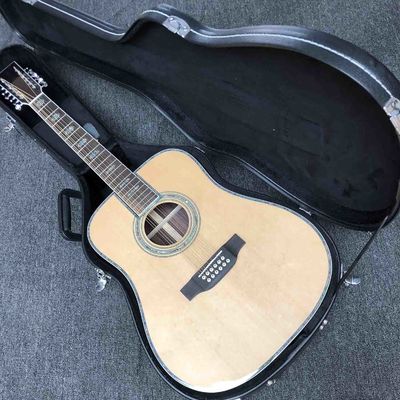 China Custom Solid Spruce Top 12 Strings Acoustic Guitar 41 Inch Dreadnought Guitar supplier