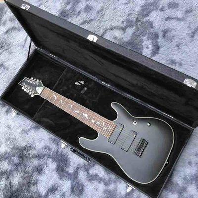 China Custom Grand 9 Strings DP Damien Plati Electric Guitar in Black Satin Color with Rectangle Hardcase supplier