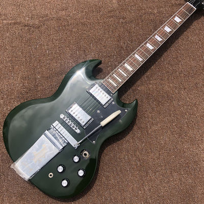 China Custom SG Electric Guitar G400 Deep Army Green Rosewood Fingerboard Bigsby Tremolo supplier