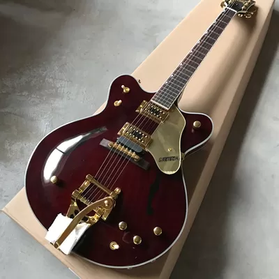 China Custom Double Convex Surface Electric Guitar Big Tremolo in Wine Red supplier