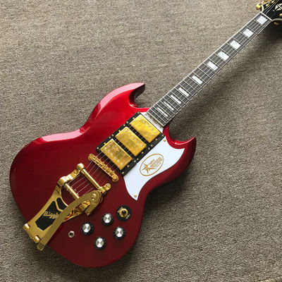 China Custom SG Electric Guitar with Metal Red Color supplier