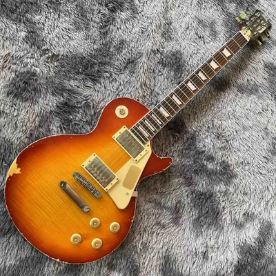 China Custom Grand G-LP Les Paul Relic Finishing Style Electric Guitar Cherryburst Optional Color Accept OEM supplier