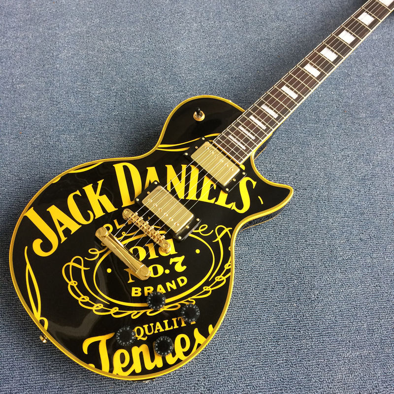 JACK DANIELS standard LP electric guitar guitar, black and yellow