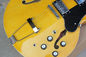Custom Yellow Semi-hollow Body Electric Guitar with Flame Maple Veneer,Rosewood Fretboard supplier