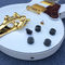 High quality hollow body jazz electric guitar,The White Guitar, the real abalone mother inlaid with the finger plate supplier