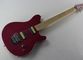 Dark-red Body Electric Guitar with Quilted Maple Veneer and Double Rock,Offer Customized supplier