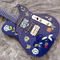 Handmade Painting Flowers on Body Blue Fingerboard and Head Electric Guitar supplier