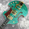 2020 Custom Semi-Hollow High Quality Green Customizable Logo and Shape Electric Guitar supplier