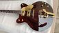 Custom Made Semi-Hollow Jazz Electric Guitar with Gold Hardware in Wine Brown supplier